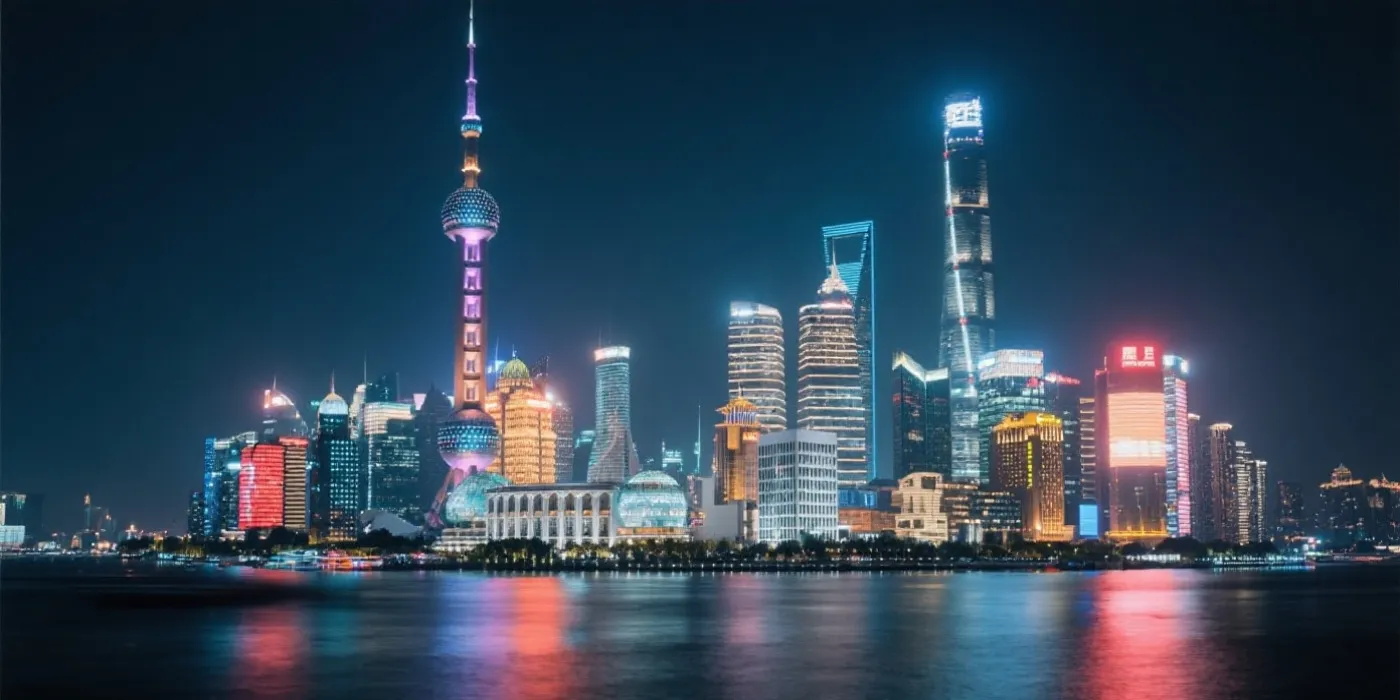 上海城市夜景示意图